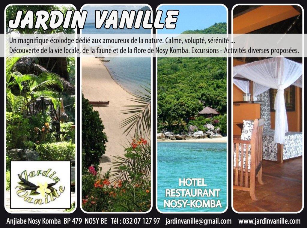 Jardin vanille. Lodge charme  Nosy Komba